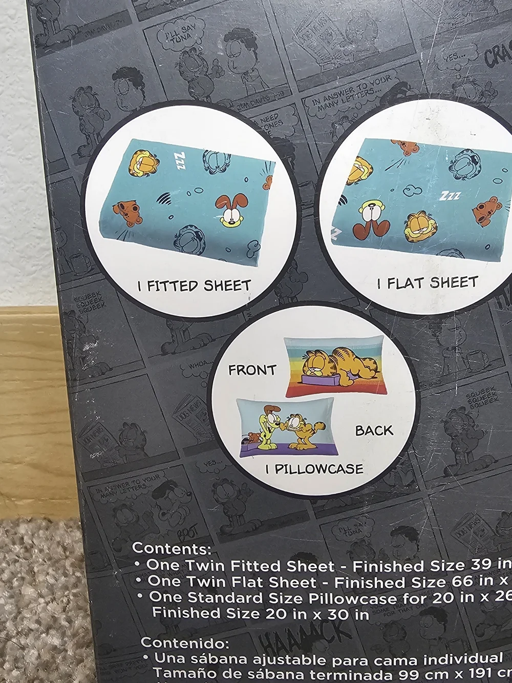 Garfield Microfiber 3-Piece Twin Sheet Set - Teal